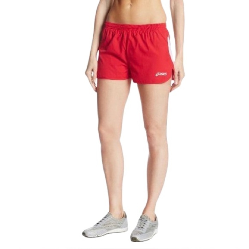 ❤️ 🏃♀️🆕 ASICS Women's Wicked Short red /white size Large (lined with brief)